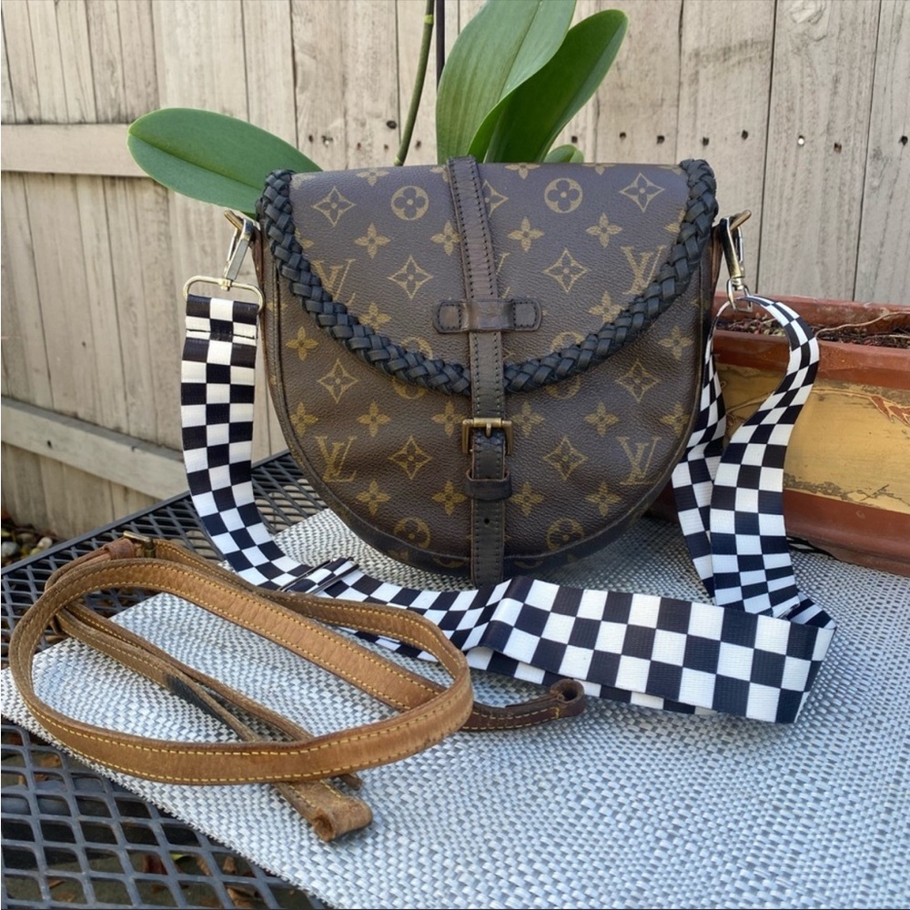 Louis Vuitton Monogram Braided Saddle Crossbody Bag in Brown